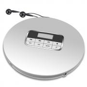 Portable CD Player, Peroom Portable Personal Compact Disc Player with Headphone Jack, Anti-Skip / Shockproof Protection Small Music CD Walkman Player with LCD Display for Adults Students Kids - Silver