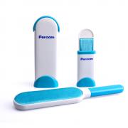 Lint & Fur Remover, Pet Dog / Cat Hair Remover Sold by Peroom, with Self-Cleaning Base Double-Sided Household Cleaning Pet Hair Removal Brushes for Clothes & Furniture (Blue)