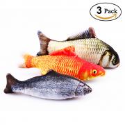 Catnip Toys, Pet Toys for Cats, Cat Toy, Peroom 3 pcs Simulation Fish Plush Cat Interactive Toy Pillow Chew Bite Kick Supplies for Cat Pets